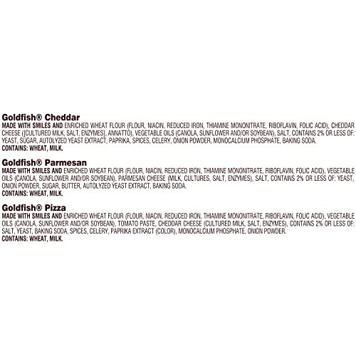 Goldfish Crackers Say Cheeeese Variety Pack with Cheddar, Pizza and Parmesan, Snack Packs, 20 Ct