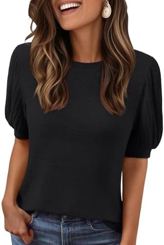 41IBJfMdCqL._AC_.jpg LILLUSORY Womens 2025 Summer Sweater Top Short Sleeve Blouses Dressy Casual Shirts Business Tops Cute Vacation Tunic