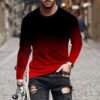 41IkGd9GdjL._AC_.jpg Muscularfit Mens Long Sleeve Shirts Casual Gradient Color Loose Pullover Graphic Tee Shirts Fall Fashion Athletic Sweatshirts