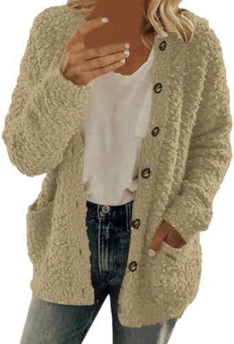 41Ikba6YK8L._AC_.jpg Winter Coat for Women 2024 Soft Fleece Jacket Fuzzy Sherpa Cardigan Open Front Fleece Button Down Warm Casual Sweater