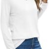 XIEERDUO Long Sleeve Shirts for Women Casual Crew Neck Basic Fall Tops Loose Fit Comfy