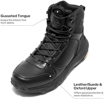 NORTIV 8 Men's Military Tactical Boot Lightweight Comfortable Boots for Work All Day Side Zipper Motorcycle Combat Hiking Boots Metrostrike(8-9 Inches)