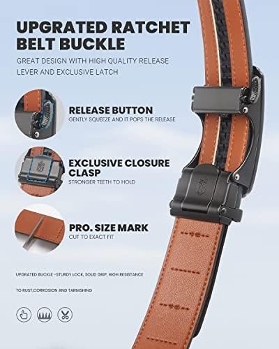41KvZpTfNL._AC_.jpg Zitahli Belt Men, Ratchet Belt Dress with 1 3/8" Premium Leather,Slide Belt with Easier Adjustable Automatic Buckle