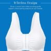 Bestform 5006014 Comfortable Unlined Wireless Cotton Stretch Sports Bra with Front Closure