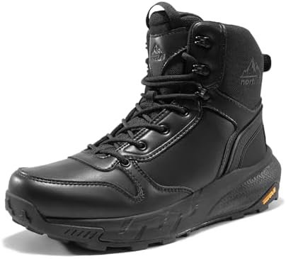NORTIV 8 Men's Military Tactical Boot Lightweight Comfortable Boots for Work All Day Side Zipper Motorcycle Combat Hiking Boots Metrostrike(8-9 Inches)