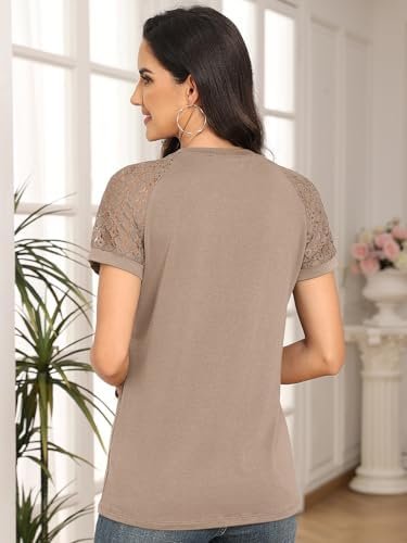 AUTOMET Womens Summer Tops Spring Shirts Trendy Vacation Outfits Short Sleeve Business Tshirts Fashion Casual Blouses