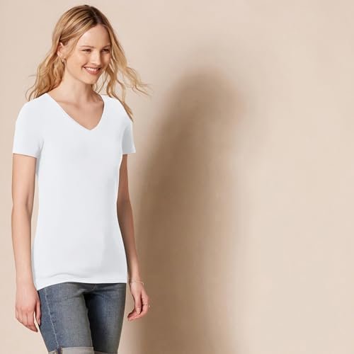 Amazon Essentials Women's Regular-Fit Short-Sleeve V-Neck T-Shirt, Multipacks