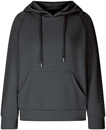 Ceboyel Women Waffle Knit Cute Hoodies Drawstring Pullover Sweatshirts Fashion Casual Sweaters Comfy Fall Clothes Outfits