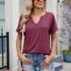 41PpRWw5jOL._AC_.jpg 2025 Womens Summer Tops Short Sleeve V-Neck T Shirts Casual Basic Tees Trendy Clothes