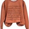 Womens Football Sweatshirt Game Day Sweatshirt Funny Letter Print Shirt Loose Pullover Tops 2024 Long Sleeve Shirts