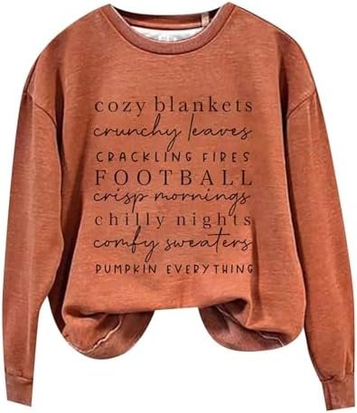 Womens Football Sweatshirt Game Day Sweatshirt Funny Letter Print Shirt Loose Pullover Tops 2024 Long Sleeve Shirts