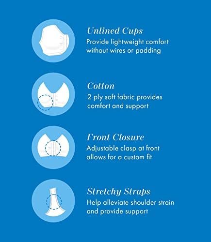 Bestform 5006014 Comfortable Unlined Wireless Cotton Stretch Sports Bra with Front Closure