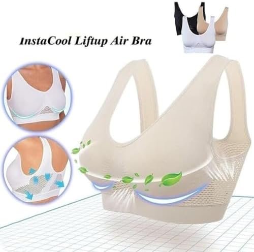 Generic Breathable Bras for Women No Steel Ring Plus Size Soft Cool Liftup Air Bra No Underwire High Support Underwear