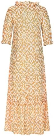 41Rcu7nJufL._AC_.jpg Womens Summer Dresses Short Sleeve Boho Graphic Print Maxi Dresses Loose Casual Flowy Beach Sundresses