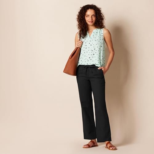 Amazon Essentials Women's Linen Blend Drawstring Relaxed Fit Wide Leg Pant (Available in Plus Size)