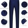 WULFUL Men’s Slim Fit Suit One Button 3-Piece Blazer Dress Business Wedding Party Jacket Vest & Pant
