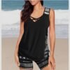 41SEb6zqIrL._AC_.jpg Tankini Swimsuits for Women Loose Fit Crewneck Blouson Swim Tank Top Shorts 2 Piece Bathing Suit Modest Sport Swimwear
