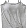 Built in Bra Tank Tops for Women 2024 Summer Casual Adjustable Spaghetti Strap Camisole Plus Size Cotton Workout Top