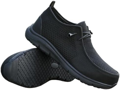 41Swn8oJhcL._AC_.jpg Slip On Steel Toe Shoes Men Women Waterproof Non Slip Lightweight Comfortable Walking Loafers No-Laces