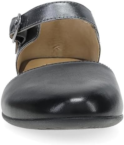 41T4FxQl5SL._AC_.jpg Dansko Liv D'Orsay Mary Jane Flats for Women - Arch Support, Soft Leather, Adjustable Buckle, All-Day Comfort, Quality Construction