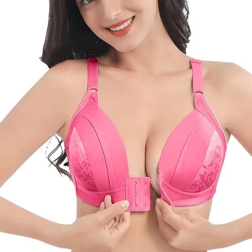 Generic Womens Breathable New Air Bra,Plus Size High Support Ultra-Thin Comfort Padded No Underwire Front Closure Bras