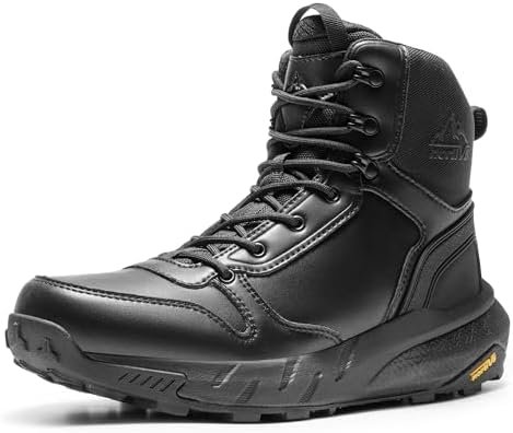 NORTIV 8 Men's Military Tactical Boot Lightweight Comfortable Boots for Work All Day Side Zipper Motorcycle Combat Hiking Boots Metrostrike(8-9 Inches)