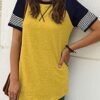 Adibosy Women Summer Casual Shirts: Short Sleeve Striped Tunic Tops - Womens Crew Neck Tee Tshirt Blouses