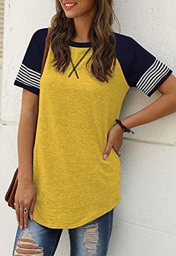 Adibosy Women Summer Casual Shirts: Short Sleeve Striped Tunic Tops - Womens Crew Neck Tee Tshirt Blouses