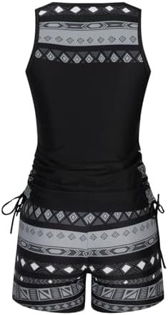 41UVJDYIKrL._AC_.jpg Tankini Swimsuits for Women Loose Fit Crewneck Blouson Swim Tank Top Shorts 2 Piece Bathing Suit Modest Sport Swimwear