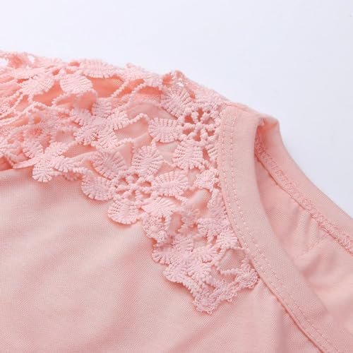 Generic Fall Shirts for Women 2024 Trendy Crew Neck Long Sleeves Blouses Tops Dressy Casual Lace Floral Shoulder Basic Shirt