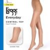 L'eggs Everyday Control Top Sheer Toe Pantyhose for All Day Comfort, 100% Nylon