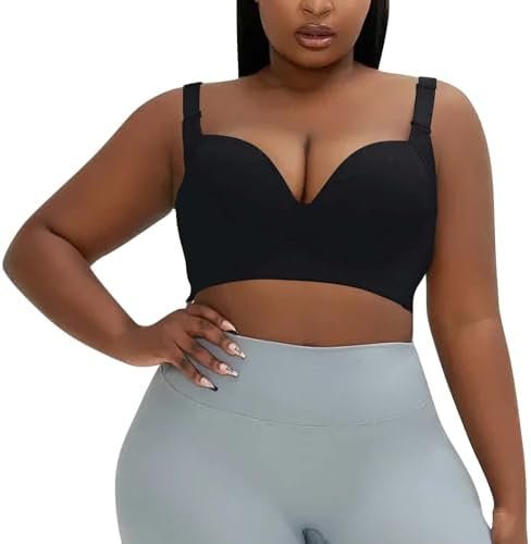 Shapedly Bra, Shapedly Back Smoothing Push-Up Bra,Sexy Plus Size Fashion Deep Cup Bra, No Wire Push Up Bra