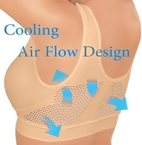 2025 New Breathable Cool Liftup Air Bra,Mesh Sports Bras for Women High Support,Plus Size Wireless Bras with Support and Lift