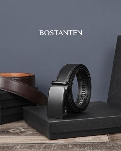 41WV3t-q1ZL._AC_.jpg BOSTANTEN Mens Belt Leather Ratchet Belt For Men Dress and Casual with Adjustable Buckle, Trim to Fit