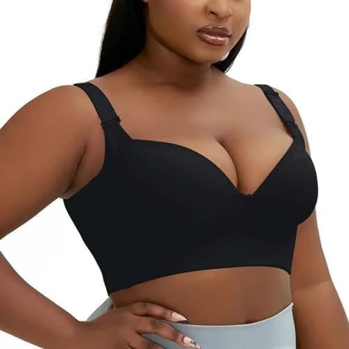 Shapedly Bra, Shapedly Back Smoothing Push-Up Bra,Sexy Plus Size Fashion Deep Cup Bra, No Wire Push Up Bra