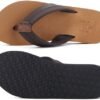 KuaiLu Men's Yoga Mat Leather Flip Flops with Arch Support Comfortable Cushion Walking Thong Sandals Slip On Indoor Outdoor