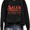 Generic Halloween Sweatshirts for Women 1692 Salem Broom Co Graphic Pullover Crewneck Long Sleeve Shirts 2024 Fall Outfits