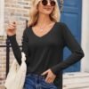 41Xof1ANRcL._AC_.jpg Zeagoo Womens T Shirts Long Sleeve V Neck Basic Tee Casual Loose Fit Soft Fall Tops Outfits 2025 S-XXL