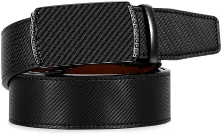 41XzCe3Hd0L._AC_.jpg Zitahli Belt Men, Ratchet Belt Dress with 1 3/8" Premium Leather,Slide Belt with Easier Adjustable Automatic Buckle