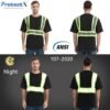 ProtectX High Visibility Short Sleeve Shirts Reflective Hi Vis Safety Shirts for Men and Women Shirts for Construction 1 Pack