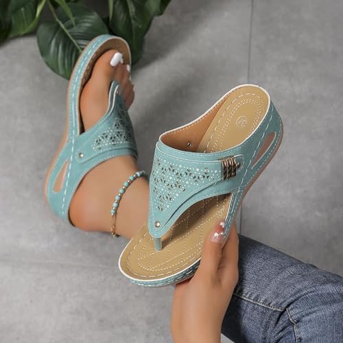 41YRH9deNzL._AC_.jpg Orthopedic Sandals for Women - Arch Support Wedge Flip Flops, Summer 2025 Comfortable Dressy Casual Beach Slippers