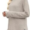 OFEEFAN Long Sleeve Shirts for Women Loose Fit Tunic Tops Dressy Casual Crew Neck Pullover Sweaters Fall Outfits Clothes 2025