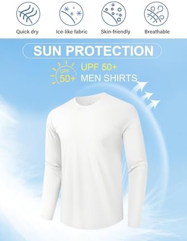 6 Pack Men's Quick Dry Long Sleeve Shirts UPF 50+ UV Sun Protection SPF Shirt Moisture Wicking T-Shirt for Casual Workout