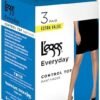 L'eggs Everyday Control Top Sheer Toe Pantyhose for All Day Comfort, 100% Nylon