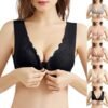 Seamless Bras for Women Front Closure No Underwire Bras Pushup Comfort Bra Breathable Lace Bra Plus Size Bras