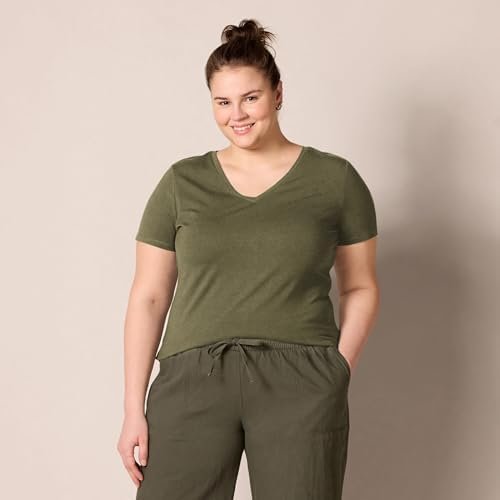 Amazon Essentials Women's Regular-Fit Short-Sleeve V-Neck T-Shirt, Multipacks