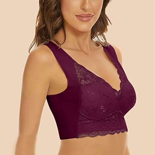 41ZbHxbINZL._AC_.jpg Sports Bra for Women Sexy Wireless Push Up Lace Bras Tank Top Bra Seamless Comfortable Full-Coverage T-Shirt Bra
