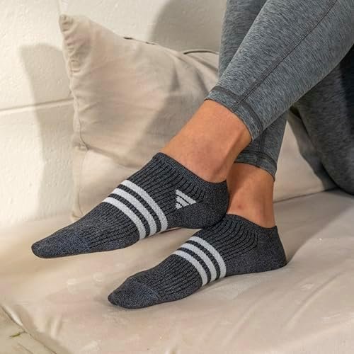 adidas Women's Superlite 3.0 No Show Athletic Socks (6-Pair) Low-Profile Fit with Targeted Padding and Arch Compression
