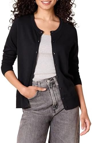 Amazon Essentials Women's Lightweight Crewneck Cardigan Sweater (Available in Plus Size)