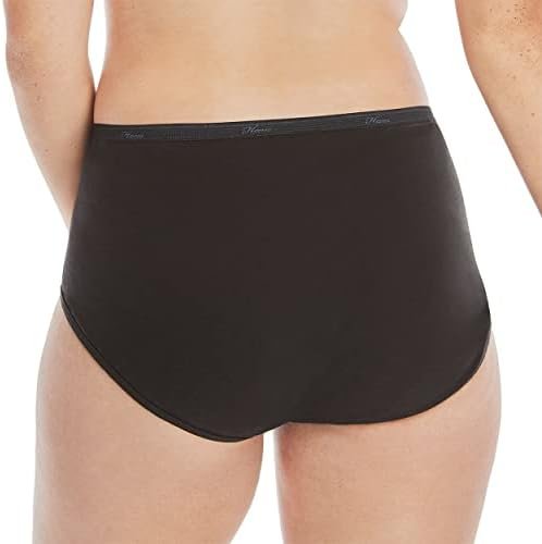 Hanes Women's High-Waisted Brief Panties, 6-Pack, Moisture-Wicking Cotton Brief Underwear (Colors May Vary)